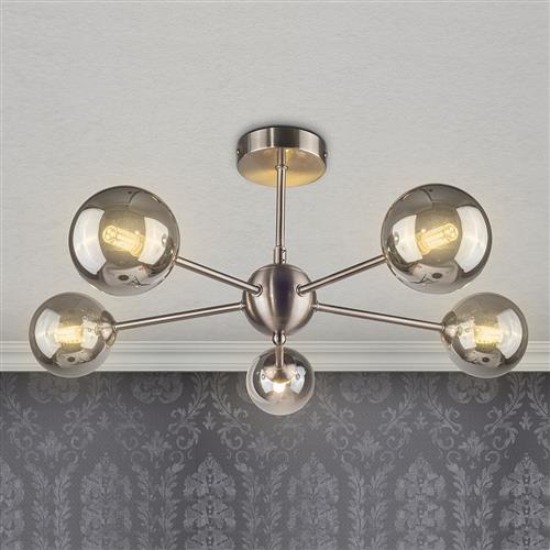 Vaati Satin Chrome Smoked Glass 5-Arm Light LS24105SC