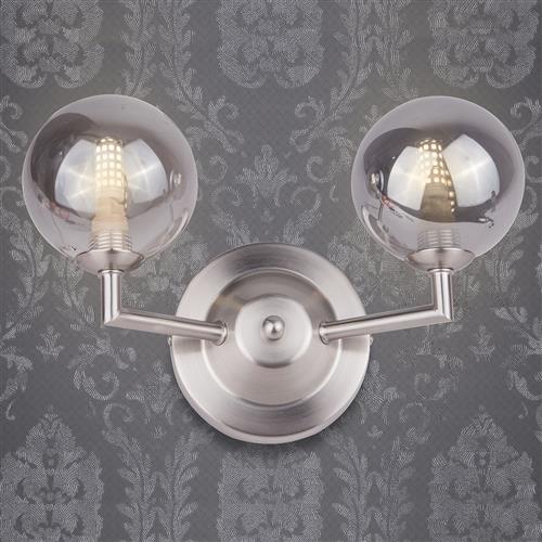 Vaati Satin Chrome Smoked Glass Wall Light LS24102SCWL