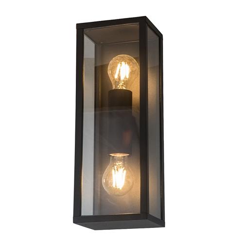 Vasu Double IP44 Black Wall Light LS39802WLBL