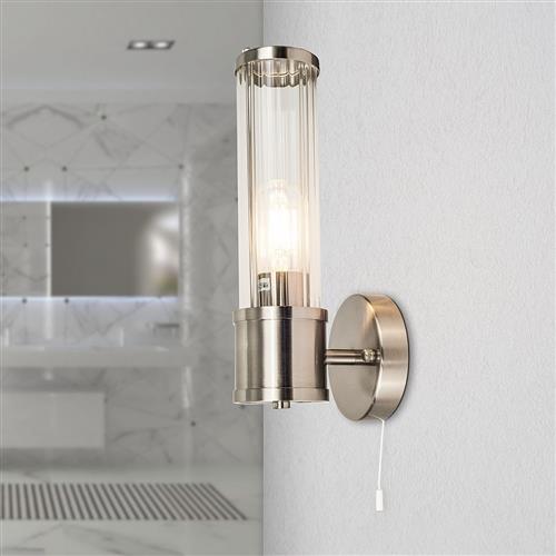 Zora IP44 Satin Chrome Bathroom Wall Light LS23901SCWL