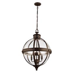 Adams Four light pendant Victorian aged look bronze finish.