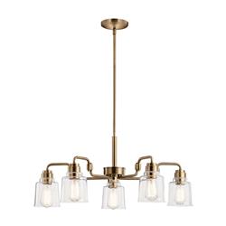 Aivian 5 Light Weathered Brass Ceiling Pendant or Semi-Flush Fitting KL-AIVIAN5-WBR