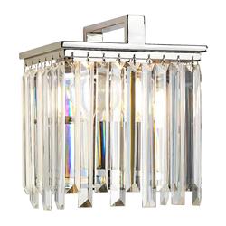 Aries Polished Nickel And Crystal Glass Wall Light ARIES1