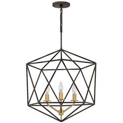 Astrid 3-Light Bronze And Gold Finish Ceiling Pendant HK-ASTRID-3P