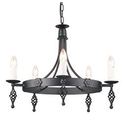 Belfry 5-Arm Black Ceiling Chandelier BY5-Black