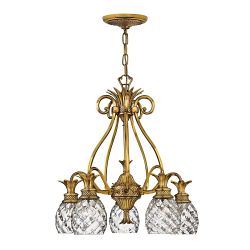 Burnished Brass 5 Light Multi-Arm Chandelier HK-PLANTATION5-BB