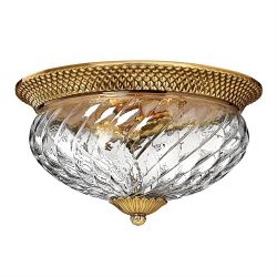 Burnished Brass Flush Triple Ceiling Light HK-PLANTATION-FL-BB