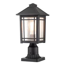 Cedar Point IP44 Black Outdoor Pedestal QZ-CEDAR-POINT3-M-BK