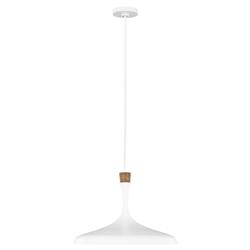 Darwin Matt White And Wood Pendant FE-DARWIN-P