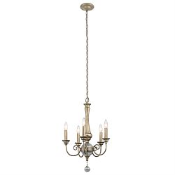 Five Arm Multi-Light Ceiling Fitting Sterling Gold KL-ROSALIE-5A