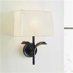 Georgia Aged Iron & White Shade Wall Light FE-GEORGIA1