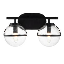 Hollis IP44 Bathroom Double Wall Lights Clear Glass