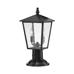 Huntersfield IP44 Outdoor Pedestal Black Lanterns HK-HUNTERSFIELD3-M-BK