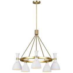 Joan Burnished Brass 5 Light Pendant