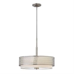 Three Light Ceiling Brushed Nickel Pendant/Semi-Flush HK-JULES-3P-BN