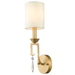 Lemuria Distressed Gold Wall Light Ivory Shade GN-LEMURIA1