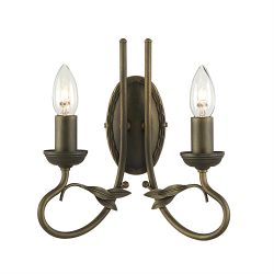 Olivia Double Wall Light OV2-BLK-GOLD