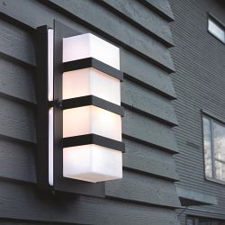 Outdoor IP54 Wall Light Black Finish BODEN-E27-BLK-O