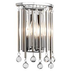 Piper Chrome And Crystal Wall Light KL-PIPER2-PC