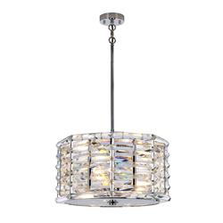 Shoal Polished Nickel & Crystal Glass 4 Light Pendant SHOAL-4P