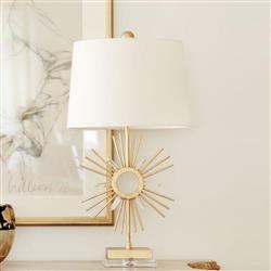 Sun King Crystal Glass Gold Finish Table Lamp GN-SUN-KING-TL