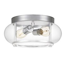 Trilogy IP44 Chrome Two light Bathroom Flush Light QZ-TRILOGY-F-S-BATH