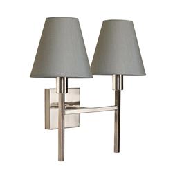 Wall Light 2-Arm Brushed Nickel Finish Grey Shades LUCERNE-2LT