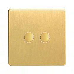 Satin Brass 2 Gang Touch Control Slave IDBS002S