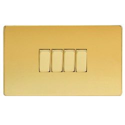 Varilight four Way Polished Brass Switch XDV9S