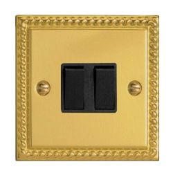 Georgian Brass 2 Gang Switch XG2B