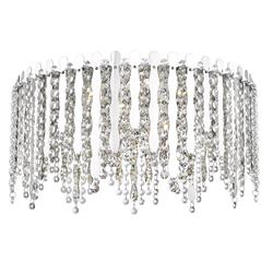 Belize 6 LED Chrome & Crystal Semi Flush Fitting LED2105/06/PL/CH