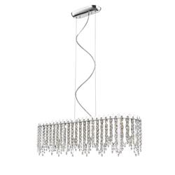 Belize LED 6 Light Chrome & Crystal Oblong Pendant LED2105/06/OBL/CH