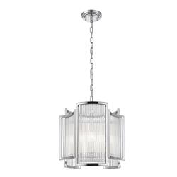 Antigua 3 Light Crystal Curved Panel Pendant Fitting