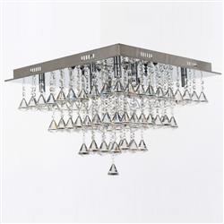 Parma 8 Light Square Chrome & Crystal Flush Fitting CFH301171/08/PL/CH