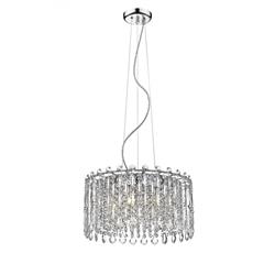 Alita Chrome And Crystal 5 Light Pendant Fitting CFH1924/05/ROU/CH