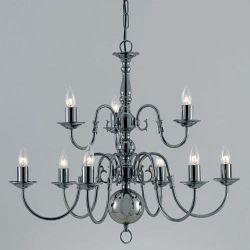 Flemish Gun Metal Chandelier Fitting BF00350/6+3/GM