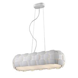 Brigitte White 4 Light Oval Ceiling Pendant PG504241/04/OBL/WH