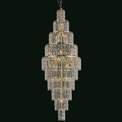 New York 24 Light Crystal Cascading Pendant Fitting