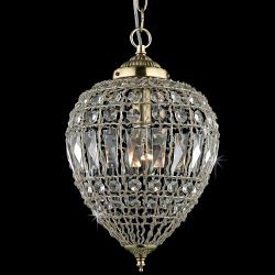 Bombay Large Faceted Cut Crystal Ceiling Pendant