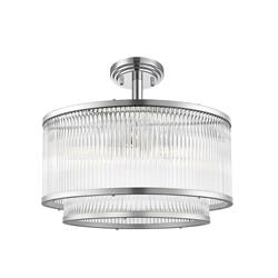 Antigua 5 Light Tiered Crystal Semi Flush Fitting