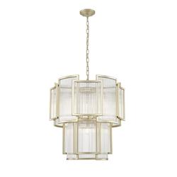 Antigua 8 Light Crystal Curved Panel Pendant Fitting