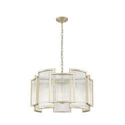 Antigua Crystal 5 Light Curved Panel Ceiling Pendant