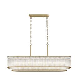 Antigua Crystal 7 Light Oblong Tiered Pendant Fitting 