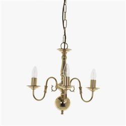 Flemish Solid Brass 3 Arm Pendant Ceiling Fitting