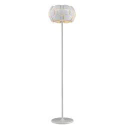 Brigitte White Ribbed Panelled Floor Lamp PG504241/03/FL/WH