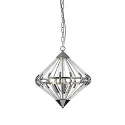 Gerda Chrome & Crystal Convertible 3 Light Pendant PG1702/03/CH