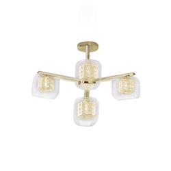 Hamstead 4 Light Metal And Glass Adjustable Pendant Light