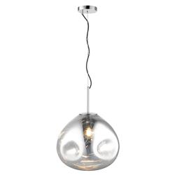 Nina Large Glass And Black Dimpled Pendant Fitting