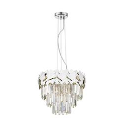 Celine Chrome And Crystal 6 Light Tiered Pendant Fitting