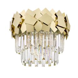 Celine Crystal 5 Light Laser Cut Flush Ceiling Fitting